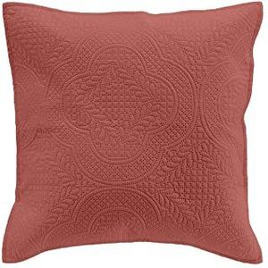 Douceur d'Intérieur Kussensloop Romane Terracotta, microvezel, effen, 40 x 40 cm