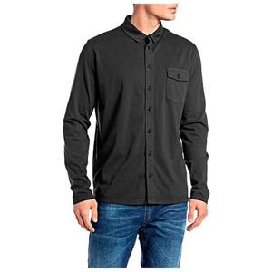 Replay Herenhemd met lange mouwen van jersey, donkergrijs 391, M