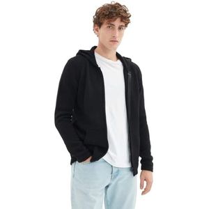 Trendyol Heren rechte lange mouwen slim fit gebreide jas, zwart, XXL