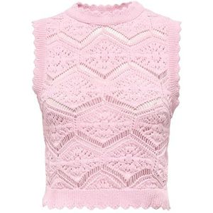 ONLY Dames Onlfrida Life Sl Structure Top Ex KNT gebreide top, roze, M