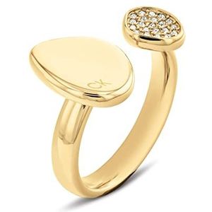 Calvin Klein Dames FASCINATE Collectie Ring versierd met kristallen, 56, Metaal, Geen edelsteen