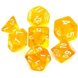 REBEL RPG Dobbelstenen Set - Kristal - Geel