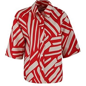 Seidensticker Dames regular fit korte mouw blouse, rood, 46, rood, 46