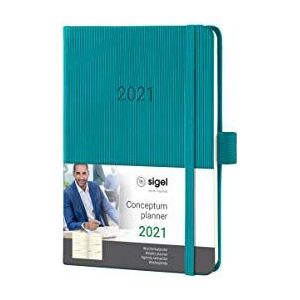 Sigel C2171 afsprakenplanner weekkalender 2021, ca. A6, hardcover, donker turkoois