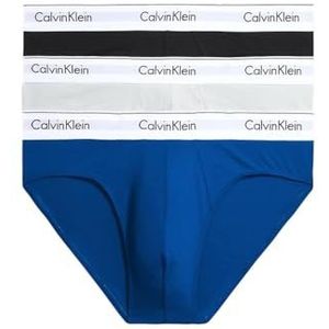 Calvin Klein Heren heupslips stretch katoen Pack van 3, Mazarine Blauw, Zwart, Lunar Rock, XXL