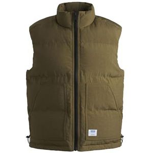HUGO Brooks2431 waterafstotend vest voor heren met blauw logo-label, Open green., S