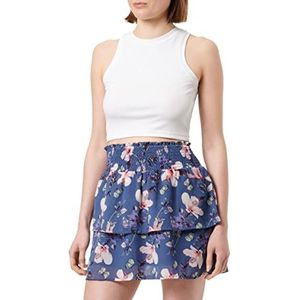 Bestseller A/S ONLANN Star gelaagde smock rok NOOS PTM Rock, Vintage Indigo/AOP: Nova Butterfly floral, XS, Vintage indigo/Aop: Nova Butterfly Floral, XS