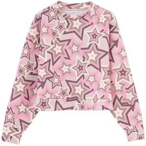 Dagi Dames lange mouwen staande kraag Star Regular Sweatshirt, Meerkleurig, M
