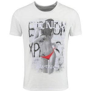 KEY LARGO Mt Reckless Round T-shirt voor heren, wit (1000), 3XL