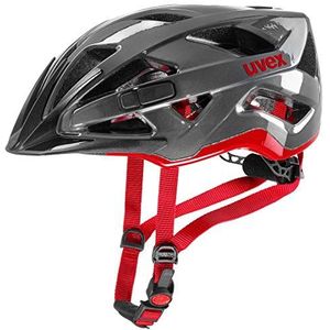 uvex active - veilige allround-helm voor dames en heren - individueel passysteem - uitbreidbaar met led-licht - anthracite-red - 52-57 cm