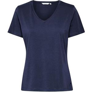 Cream Dames T-shirt V-hals korte mouwen regular fit jersey T-shirt katoen mix dames, Navy Blazer, L