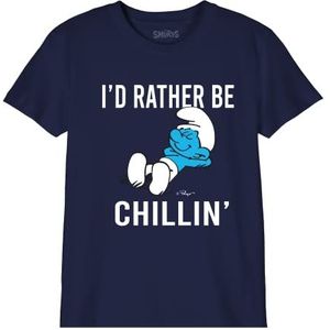 Les Schtroumpfs BOSMURFTS013 T-shirt, marineblauw, 12 jaar, Marine., 12 Jaren