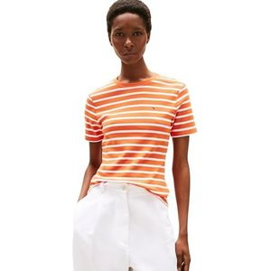 TOMMY HILFIGER - CODY - T-shirt - Oranje/Wit - Slanke Pasvorm