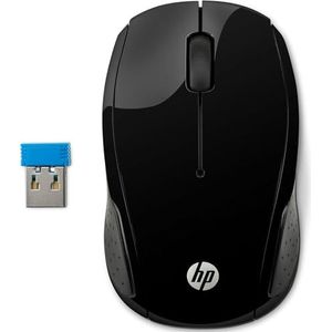 HP 200 Black Wireless Mouse muis Kantoor Ambidextrous RF Draadloos Optisch 1000 DPI