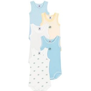 Petit Bateau - Rompertjes - Multi - Set van 5 - Mouwloos - Biologisch Katoen