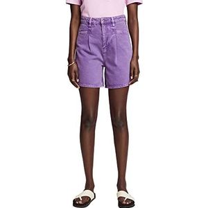 ESPRIT Linnen shorts met hoge tailleband, lila, 28W