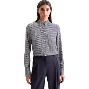 Seidensticker - Chemisier - Blauw - 100% Viscose - Manches Longues