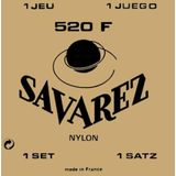 Savarez snaren voor klassieke gitaar, set Traditional Concert 520F Normale spanning, glad nylon, bas- en G3-snaren verzilverd, rode kaart, Made in Europa