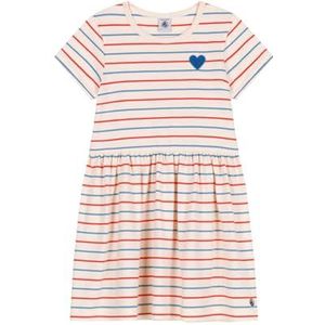 Petit Bateau Jurk met korte mouwen voor meisjes en jongens, ecru/meerkleurig, 4 Jaar