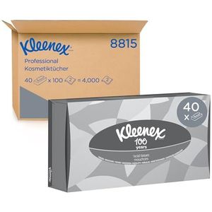Kleenex Zakdoekjes 8815 - Wit - 2 Laags - 40 Verpakkingen x 100 Vellen (4000 vellen)