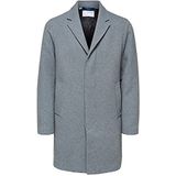 SELETED HOMME Heren SLHHAGEN W Coat B NOOS jas, Grey Melange/Patroon: Keper, M, grijs gemêleerd/patroon: twill, M