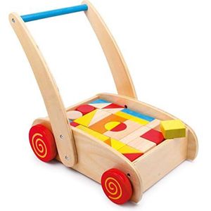 Small foot - Kleurrijke blokkenkar - 33 delig - beukenhout - Houten speelgoed vanaf 1 jaar