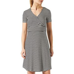 TOM TAILOR Dames Jurk in wikkellook 1032059, 29272 - Black Horizontal Stripe, 34