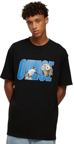 Mister Tee Ovhoe oversized thee, zwart, XS Grote maten Tall