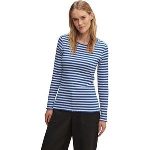 Street One Dames shirt met lange mouwen gestreept, Fresh Intense Gentle Blue, 42