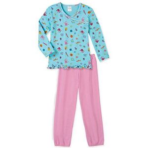 Schiesser Meisjespak lange tweedelige pyjama, groen (mint 708), 92 cm