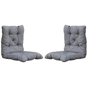 Ambientehome Set van 2 zitkussens, 98 x 50 x 8 cm, lichtgrijs, 50 procent katoen, 50 procent polyester