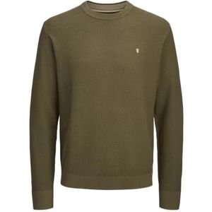 JACK & JONES Jprblurex Knit Crew Neck, Stone Gray, XS