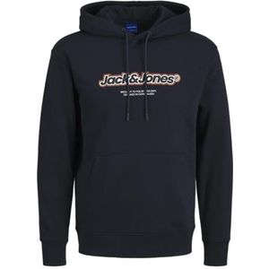 Jack & Jones JORVESTERBRO Newton Branding Sweat Hood, Sky Captain/Print:jj, S