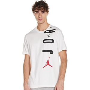 Nike Jdn Air Stretch Crew T-shirt voor heren, Wit/Zwart/Gym Rood, XS