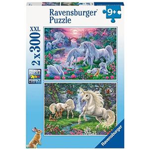 Ravensburger 80570 - Eenhoorns - 2 x 300 stukjes puzzel voor kinderen vanaf 9 jaar, 2-in-1 speciale editie met eenhoornpuzzel motieven exclusief bij Amazon