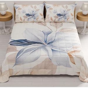 PETTI Artigiani Italiani - Zomersprei voor eenpersoonsbed, 170 x 260 cm, 100 g/m², omkeerbaar, voor eenpersoonsbed, lente, licht dekbed, bloemenpatroon 164, 100% Made in Italy