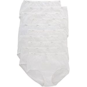 Hanes Damesslip, klassiek katoenen ondergoed, vochtafvoerend (kleuren kunnen variëren), wit, 32