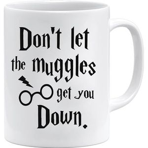 Acen Harry Potter Themed 'Dont let The Muggles get You Down' Grappige serie Koffie M, Keramisch Wit, 5 x 8 x 5cm