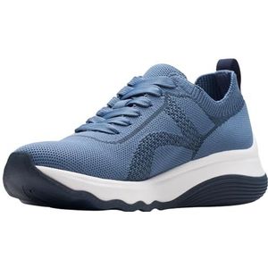 Clarks Dames Circuit Tie Sneaker, Denim Blauw Knit, 5.5 UK, Denim Blauw Gebreid, 39 EU