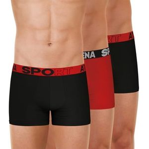 Athena - Set van 3 Boxershorts - Zwart-Rood - Ademend - Microvezel - Oeko-Tex®