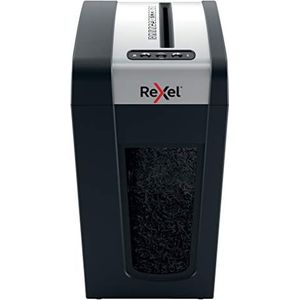 Rexel MC6-SL Stille Micro Papierversnipperaar, Versnippert 7-6 (70-80 gsm) Vellen, Veiligheidsniveau P5, Voor Thuis, Uitschuifbare Opvangbak Van 18 Liter, Stil En Compact, Secure Assortiment, 2020130