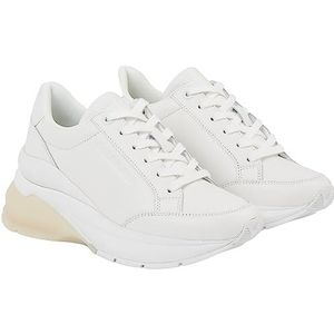 Calvin Klein Vrouwen Wedge Runner Lace Up Wn Yw0yw01172 Chunky Sole Sneaker, Wit Helder Wit Zwart, 39 EU