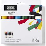 Liquitex 4690001 Professional Paint Acryl - Marker acrylverf, lichtecht - Set 6 Markers - Brede punt
