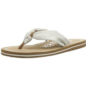 s.Oliver dames casual teenslippers, Beige Beige Wit 433, 41 EU