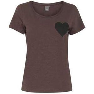 ICHI Dames Heart Ss T-shirt, Violet (Fudge 15107), XL