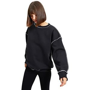 Trendyol 100% katoen Sweatshirt - Zwart - Regular S Black, Zwart, S