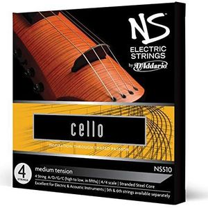 D'Addario NS510 Elektrische Cello snarenset meervoudig gedraaide stalen kern medium