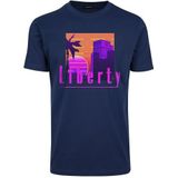 Mister Tee Heren T-shirt Liberty Sunset Tee, print T-shirt voor mannen, grafisch T-shirt, streetwear, marineblauw (light navy), XL