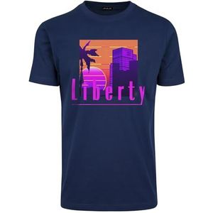 Mister Tee Heren T-shirt Liberty Sunset Tee, print T-shirt voor mannen, grafisch T-shirt, streetwear, marineblauw (light navy), 4XL