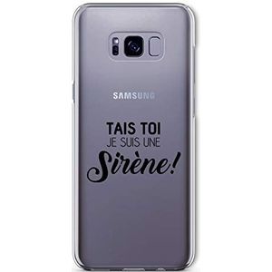 Zokko Beschermhoes voor Galaxy S8, Tais TOI Je Suis UNE Sirene, zacht, transparant, zwarte inkt.
